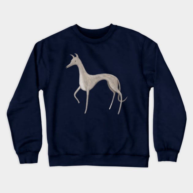 Whippet Portrait Crewneck Sweatshirt by Sophie Corrigan